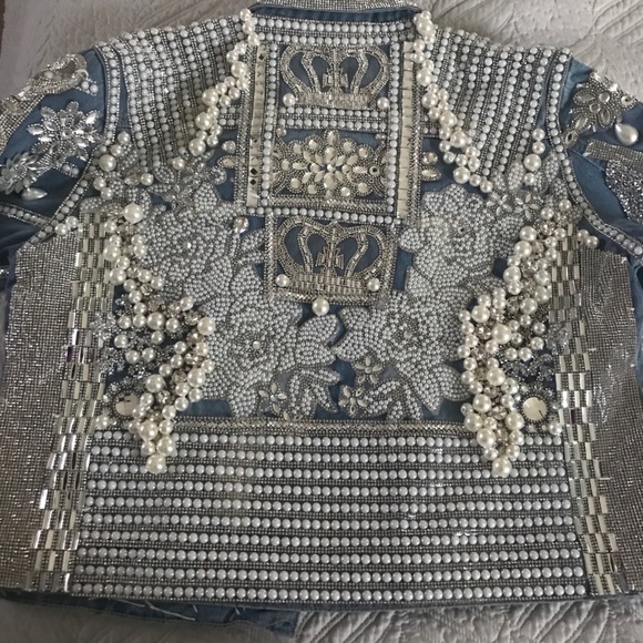 Sold- Embellished Denim Jacket - Picture 4 of 6